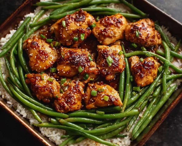 One-Pan Honey Garlic Chicken & Green Beans
