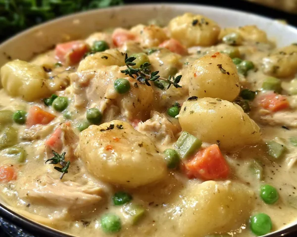 One Pot Gnocchi Chicken Pot Pie: Easy, High-Protein Dinner