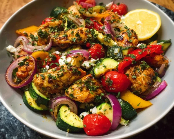 Quick Healthy Mediterranean Chicken Stir-Fry