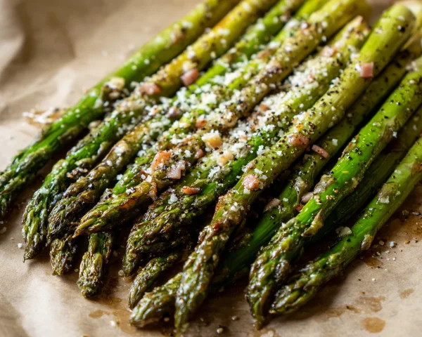 Roasted Parmesan Asparagus & Turkey Ham Dinner