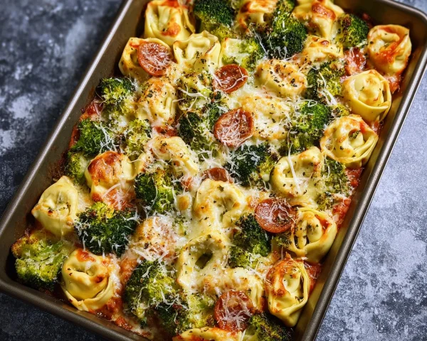 Sheet Pan Broccoli Tortellini Bake: Easy One-Pan Dinner