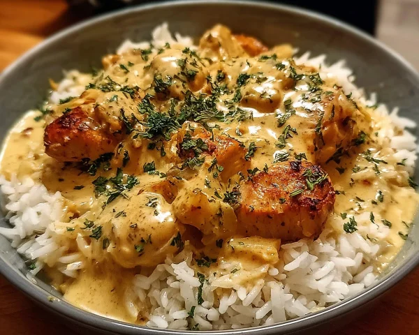 Smothered Chicken & Rice: Easy Creamy Comfort