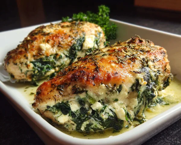 Spinach Feta Baked Chicken: Easy Low Carb Dinner