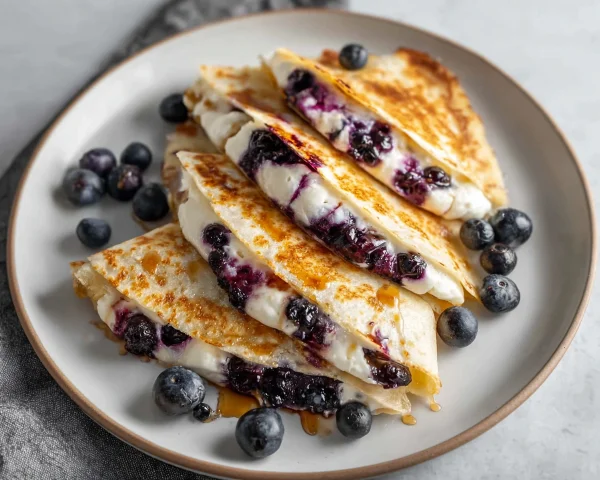 Sweet Blueberry Breakfast Quesadilla in 10 Mins