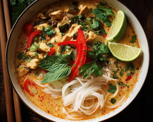 Thai Coconut Chicken Noodle Soup: Simple & Flavorful
