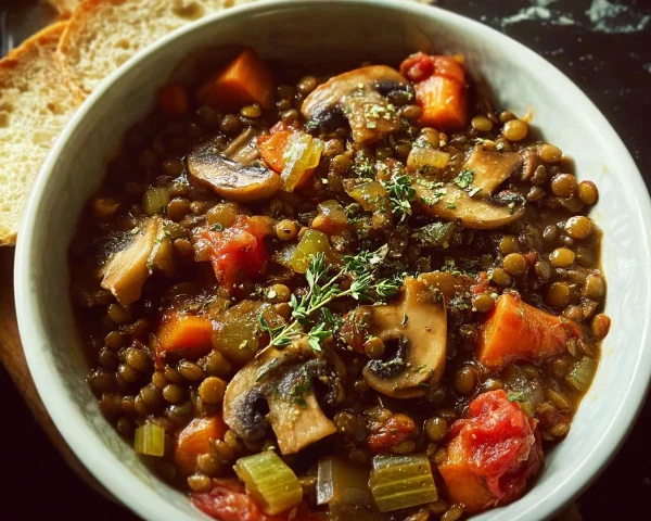 Vegan Lentil Mushroom Stew: Protein-Rich Meal Prep